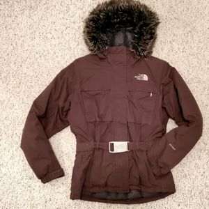 The North Face Dark Brown Ski Jacket with Fur Hood